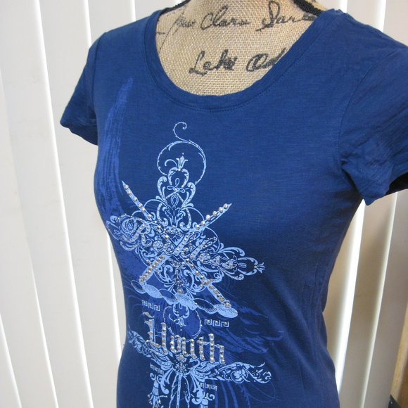 NWOT Express purple graphic tee t shirt top XS extra small - Picture 2 of 5